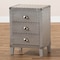 Baxton Studio Claude Silver Metal 3-Drawer Nightstand 160-10250 - alternate 7